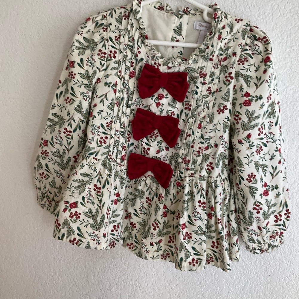 Floral Kids Top with Red Bows Tommy Bahamas holiday size‎ 4t - Picture 7 of 7